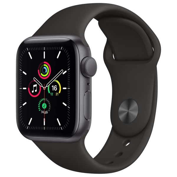 30052972b.jpg Apple Watch SE 40mm Space Gray Aluminum Case with Black Sport Band (MYDP2) — изображение 1