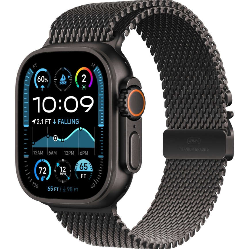 ul2blmilbl.jpeg Apple Watch Ultra 2 GPS + Cellular Bl 49mm Titanium Milanese Loop Black Medium — изображение 1
