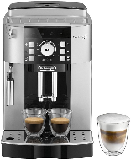dwx3nyoq65v0b13ejysczlke35v3i6oc.jpg Кофемашина DeLonghi Magnifica S ECAM 21.117.SB, серебристый/черный — изображение 1